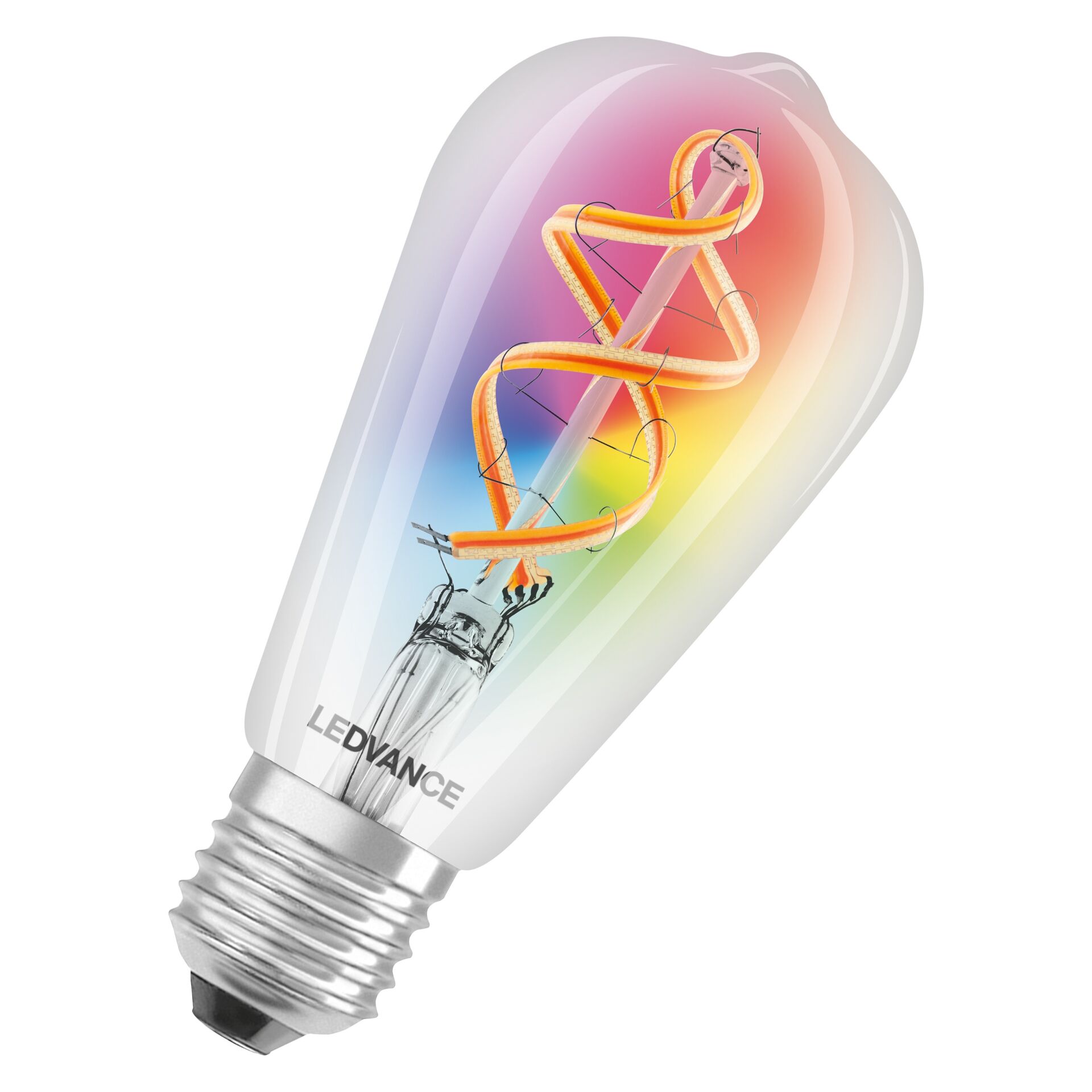 Osram Ledvance Smart 4.5W RGBW ST64 Edison Şeffaf Cam Akıllı Filament Rustik LED Ampul