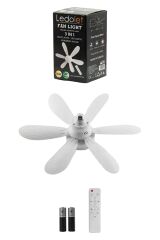 Ledolet 6 Kanatlı Uzaktan Kumandalı 15W E27 Duy 3 İn 1 Led Aydınlatmalı Sivrisinek Kovar Tavan Vantilatörü