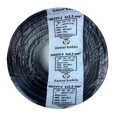 Öznur TTR 4x2,5 mm2 Kablo Beyaz H05VV-F