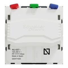 Schneider New Unica NU305754 2 Modül 16A Mat Antrasit Vidasız Terminalli Çocuk Korumalı Topraklı Schuko Priz