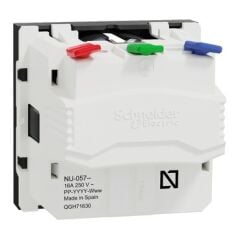 Schneider New Unica NU305754 2 Modül 16A Mat Antrasit Vidasız Terminalli Çocuk Korumalı Topraklı Schuko Priz