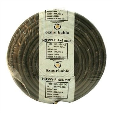 Öznur TTR 4x4 mm2 Kablo Siyah H05VV-F