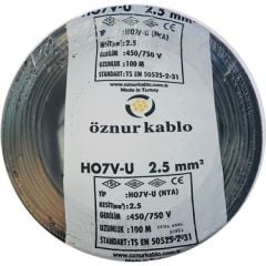 Öznur 2.5mm2 Siyah NYA Kablo