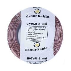 Öznur 6mm2 Kahverengi NYA Kablo