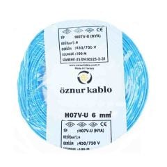 Öznur 6mm2 Mavi NYA Kablo