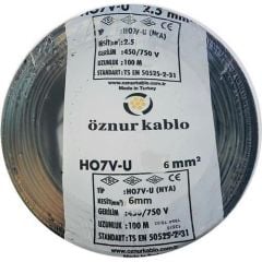 Öznur 6mm2 Siyah NYA Kablo