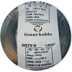 Öznur 6mm2 Siyah NYA Kablo