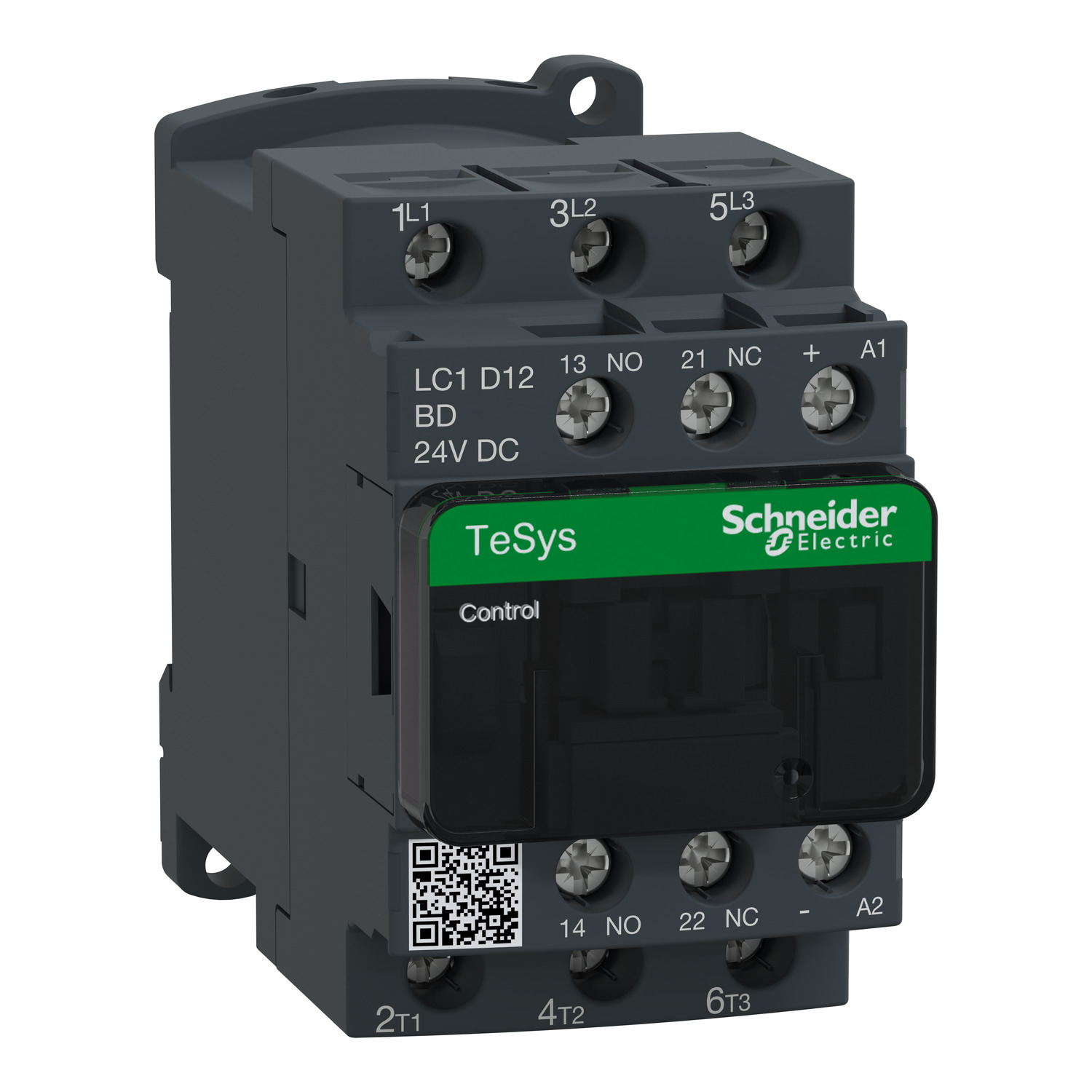 Schneider Electric TeSys Deca LC1D12BD 3 Kutup 12A AC-3 5.5kW 24V DC Standart Bobin 1NO+1NC Dahili Yardımcı Kontaklı Güç Kontaktörü