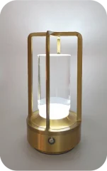 Helios HS-8131 Visium Şarjlı Dimlenebilir 3 Renk Fonksiyonlu Type-C Girişli Gold Kasa Masa Lambası