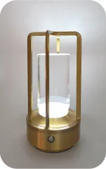 Helios HS-8131 Visium Şarjlı Dimlenebilir 3 Renk Fonksiyonlu Type-C Girişli Gold Kasa Masa Lambası