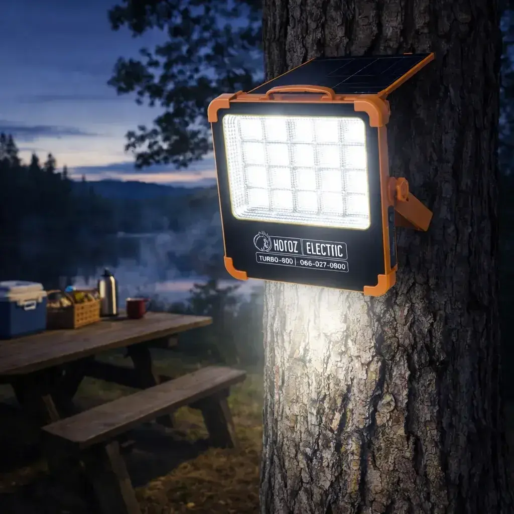 Horoz TURBO-800 800W 3 Renk Dimli Powerbank Özellikli SOS Çakarlı Turuncu Şarjlı Solar LED Projektör