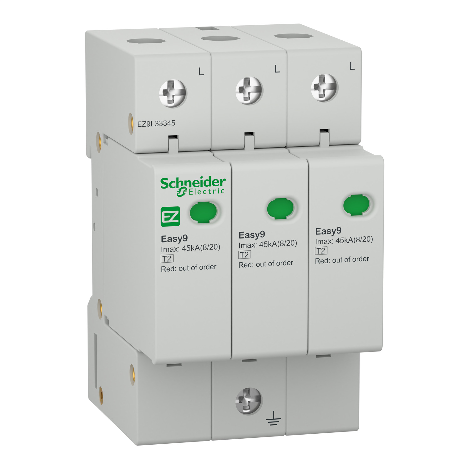 Schneider Easy9 EZ9L33345 Tip 2 3P 45kA 400V Alçak Gerilim Parafudrı