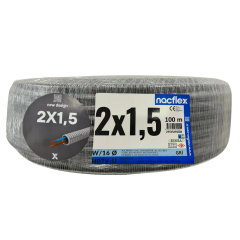 Nacar Hercules 215VU16GN 2x1,5 mm² H07V-U Alev Yaymaz Polipropilen 16 mm Ø Hazır Spiral Borulu Elektrik Tesisat Kablosu