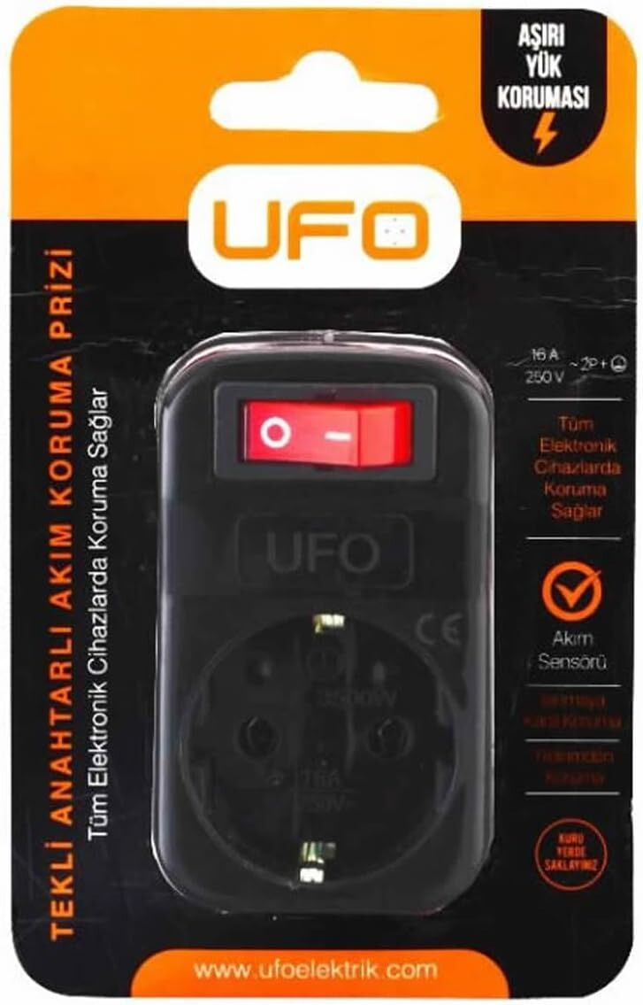 Ufo Akım Korumalı Priz Anahtarlı