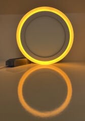 Klaren 18W+4W 3000K Günışığı + Amber Renk Sıva Üstü Camlı Led Panel