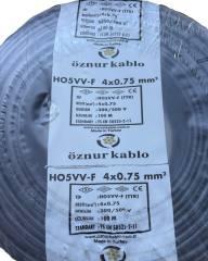 Öznur TTR 4x0.75 mm2 Kablo Siyah H05VV-F