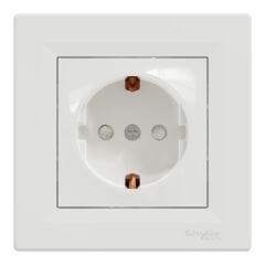Schneider EPH2900221 Asfora Beyaz Topraklı Priz Çocuk Korumalı-3606480526107