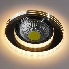 Sunlight 5W+5W Aynalı Yuvarlak Cam Spot (Beyaz+Günışığı Fonksiyonlu)