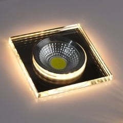 Sunlight 5W+5W Aynalı Kare Cam Spot (Beyaz+Günışığı Fonksiyonlu)