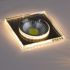 Sunlight 5W+5W Aynalı Kare Cam Spot (Beyaz+Günışığı Fonksiyonlu)