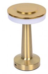Pelsan 213835 Recta Pulse 5W 2700K-6500K CCT Ayarlanabilir Işıklı Gold Metal Gövdeli Şarjlı Dekoratif Masa Lambası