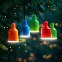 Ağaç Aydınlatma Feneri Seti 6 Renk 6 Duy + 6 Adet 9W Beyaz Ampul