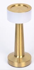 Pelsan 213836 Recta Flux 5W 2700K-6500K CCT Ayarlanabilir Işıklı Gold Metal Gövdeli Şarjlı Dekoratif Masa Lambası