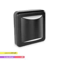 ACK AH07-05101 4W 3000K Günışığı Siyah Kasa LED Duvar Apliği
