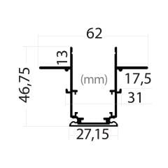 ACK AD40-90001 1 Metre 48V Sıva Altı Alüminyum Magnet Ray Armatür