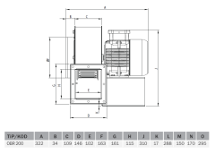Bahçıvan OBR 200 M-2K Tek Girişli Salyangoz Fan (Seyrek Kanatlı)