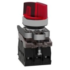 Schneider XB4BK124M5 Kırmızı Işıklı Mandal Buton 2 Konumlu Sabit 1NA+1NK 230V