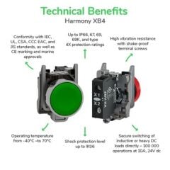 Schneider XB4BVM3 Yeşil LED'li Pilot Işığı