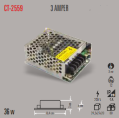 CATA CT-2559 3A 36W Şerit Led Trafosu