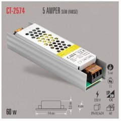 CATA CT-2574 Şerit Led Trafosu 60W 5A