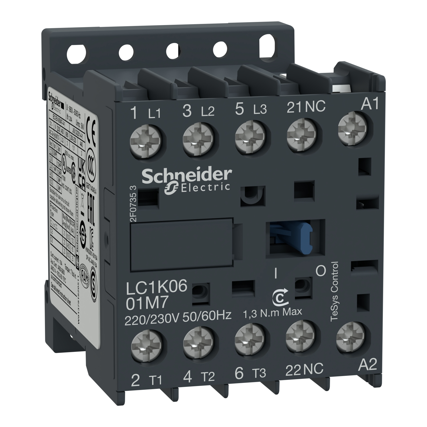 Schneider LC1K1201M7 TeSys K Kontaktör 3P 12A 220-230V AC Bobin