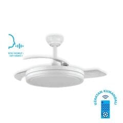 Kendal Vanti KCF307 Beyaz 42'' Ledli Gizli Kanat Tavan Vantilatörü Sesli ve Kumanda Kontrollü