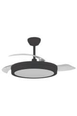 Kendal Vanti KCF306 Siyah 42'' Ledli Gizli Kanat Tavan Vantilatörü Sesli ve Kumanda Kontrollü