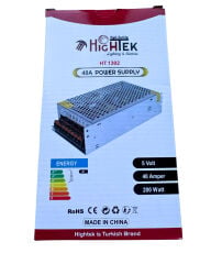 Hightek HT-1302 5V 40A 200W Kalın Kasa Metal LED Trafosu