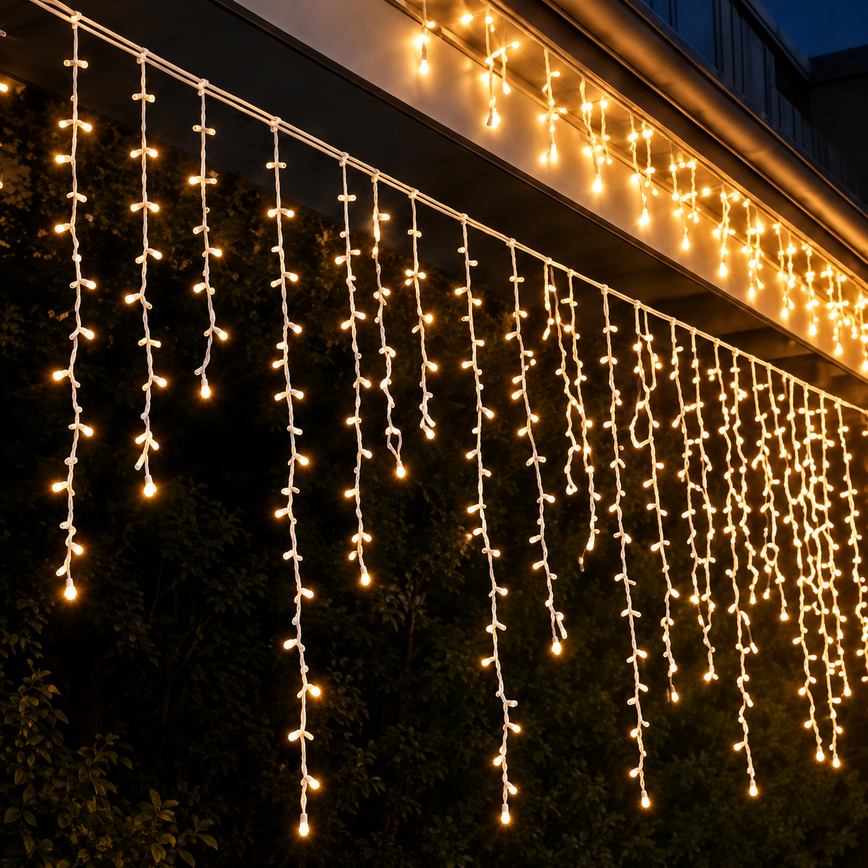 Helios HS-1243 Amber 144 LED 2x1 Metre Yılbaşı Perde Işığı IP65 Eklenebilir