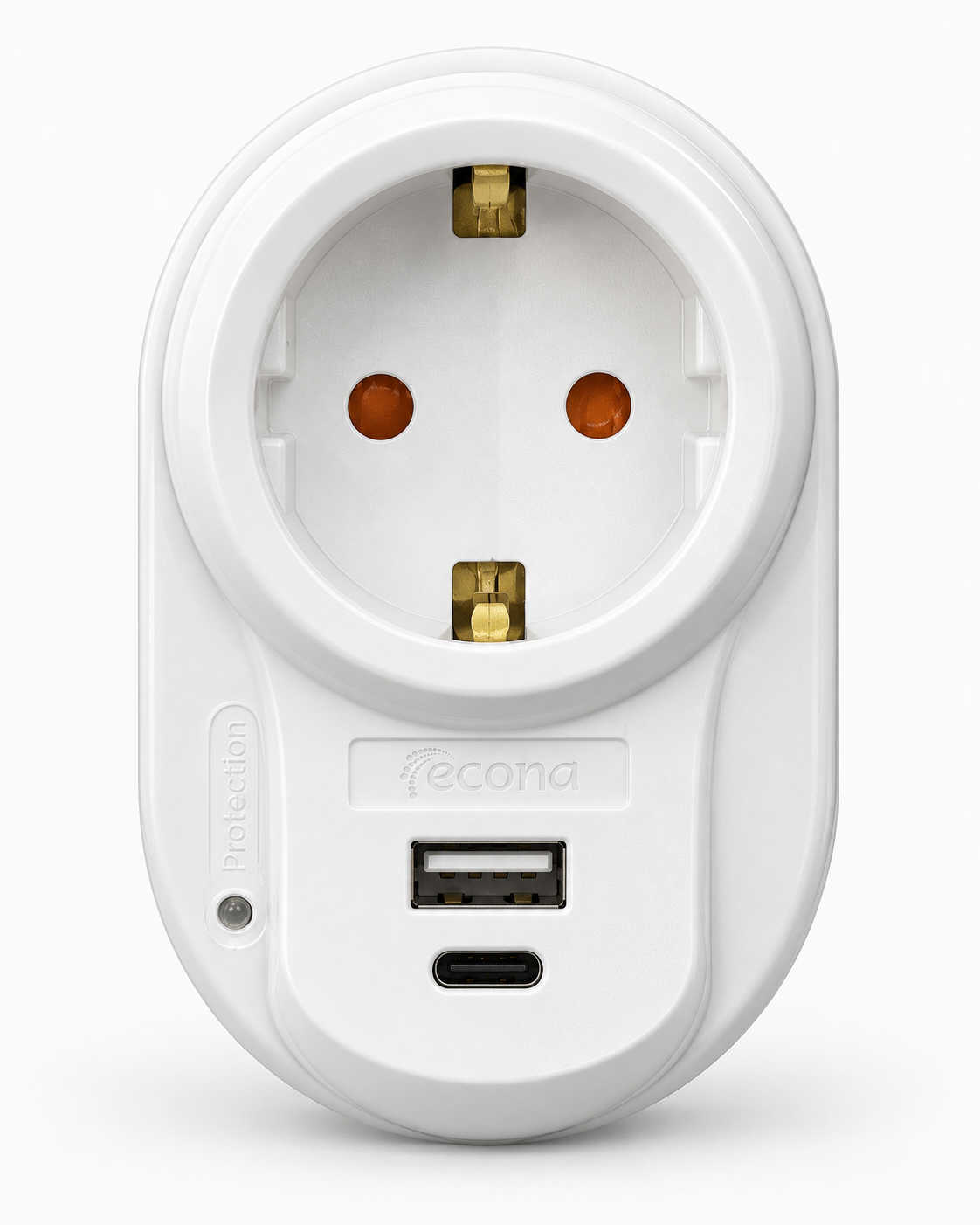 Econa ECN-2703 3500W 16A Akım Korumalı Priz USB-A + Type-C Beyaz