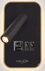 Helios HS-5823 15W 4000K Siyah Kasa LED Duvar Aplik