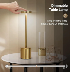 Helios HS-8119 Şarjlı Dimlenebilir Masa Lambası 3 Fonsiyonlu Şarjlı GOLD