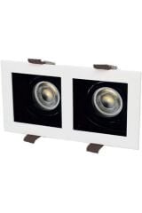 Cata CT-5227 Pars İkili Kare Spot Kasa Beyaz-Siyah GU10