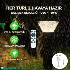 Helios HS 4027 100 Watt 4 Renk Fonksiyonlu Solar Bahçe Armatürü Kumandalı