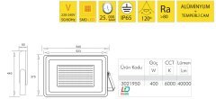 Vito Rainas 400W SMD 6000K Led Projektör 3021950 8698553640303