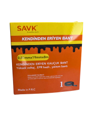 Şavk Ş800200 Kendinden Eriyen Bant 0.8mm x 19mm x 8m Siyah