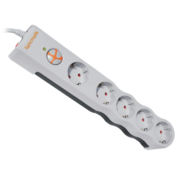 Tunçmatik Powersurge 5 li Akım Korumalı Priz Beyaz 1.5 Metre Kablolu