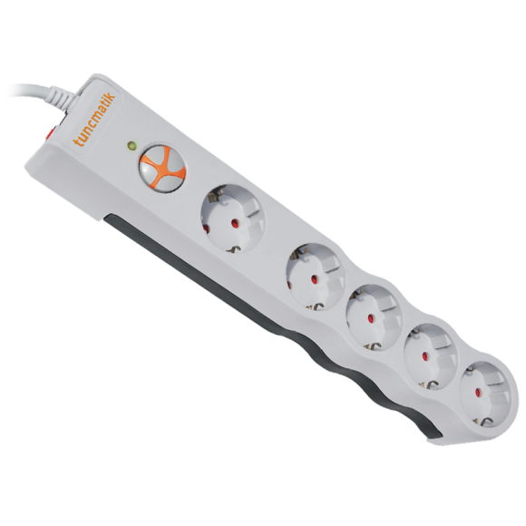 Tunçmatik Powersurge 5 li Akım Korumalı Priz Beyaz 1.5 Metre Kablolu