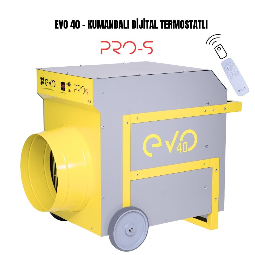 EvoTech EVO40 PROs 40 kW Dijital ve Kumandalı Endüstriyel Elektrikli Fanlı Isıtıcı