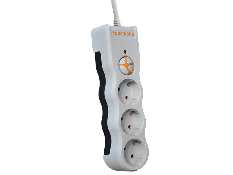 Tunçmatik Powersurge 3'lü Akım Korumalı Priz Kablolu Beyaz
